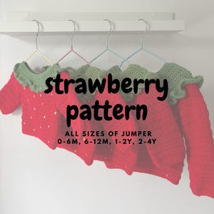 4 in 1 strawberry crochet pattern | jumper sweater pullover toddler child 0-6 6-12 months 1-2 2-4 years pattern pdf digital download