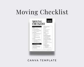 Bearbeitbare Umzugschecklisten-Vorlage | Makler Kundengeschenk (Canva PDF)