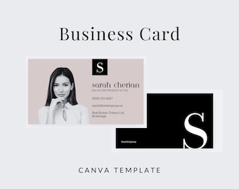 Moderne Makler Visitenkarte Vorlage | Bearbeitbare Vorder- und Rückseite (Digitaler Download)