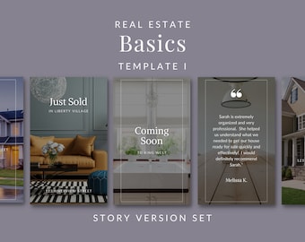 Real Office Instagram Story Templates, Market Update, Canva Editable (PDF)