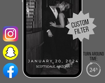 Custom Wedding Instagram, Snapchat, & Facebook Filter - Wedding filter, Birthday filter, wedding gift