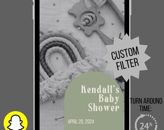 Custom Baby Shower Snapchat Filter -  Baby Shower Filter, Baby Shower Gift