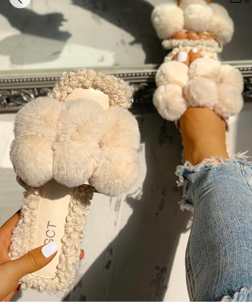 fuzzy sandals