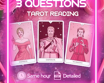 Lecture de tarot à 3 questions - Conseils psychiques personnalisés (PDF)