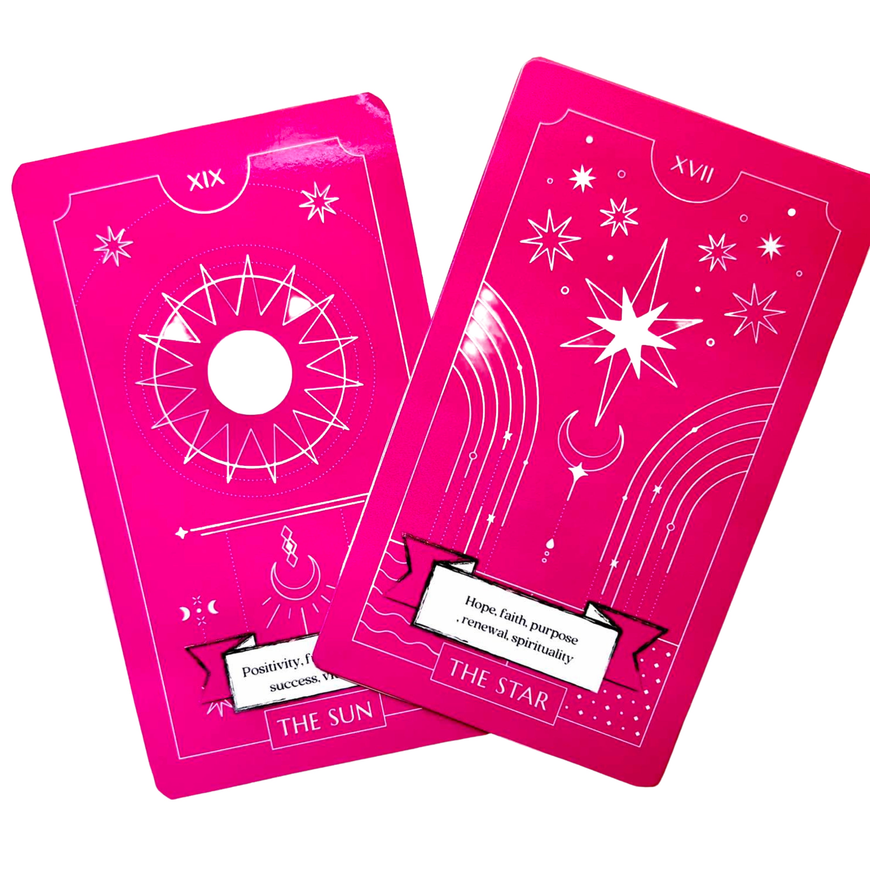 Printable Tarot Cards Pink Tarot Deck With Keywords HIGH Etsy
