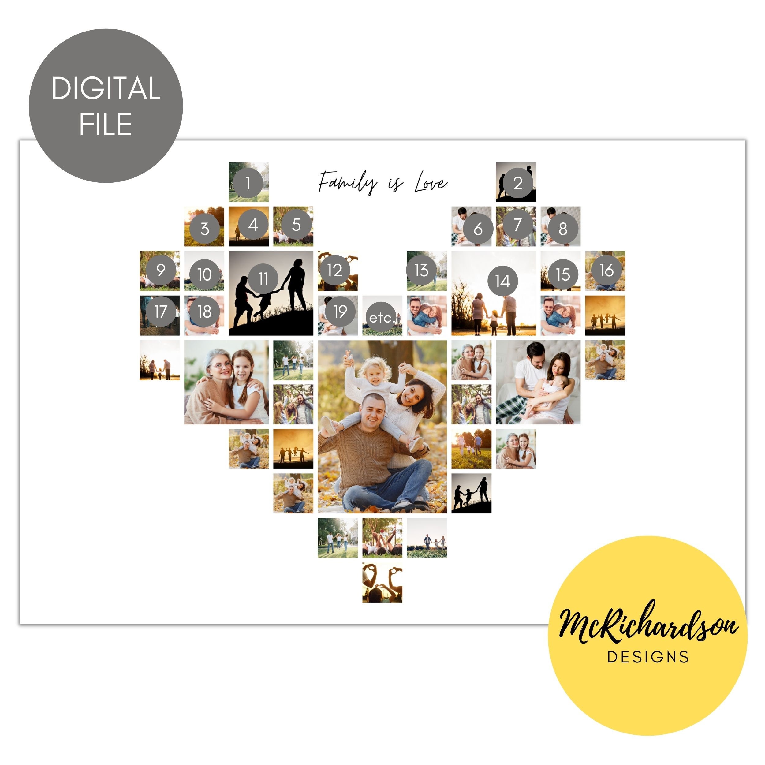 Mother's Day gift idea, mother's day gifts, Photo collage, Heart