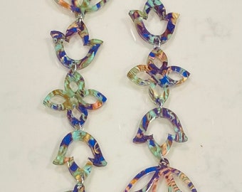 Tulip acrylics dangle, earring dangle, acrylic shell dangle,