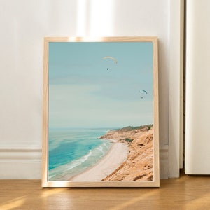 Ala delta en Torrey Pines Wall Art, Descarga digital Coastal Pastel Wall Decor, San Diego California, Modern Boho Printable Photo
