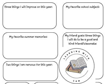Back to School All About Me Printable