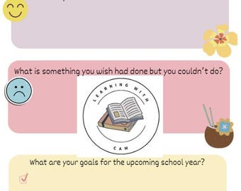 Summer Reflection Worksheet for Elementary and Middle School Students