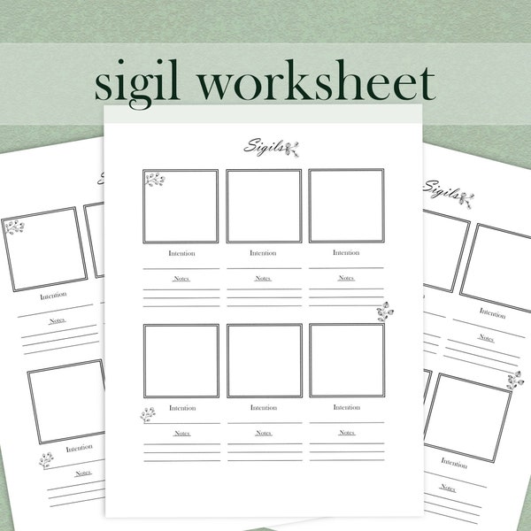 Printable Sigil Record Grimoire Page | Witchcraft | Book of Shadows | Sigil Magick | Sigils | Spellbook | Printable Pages