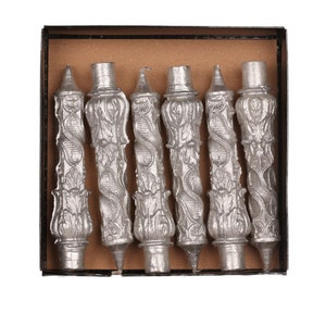 SILVER CANDLE, Spiral Candle, Pillar Candle, Undyed Candle, Gold Candles, Table Candle Decor, Dinner Candles, Unscented Candlesticks