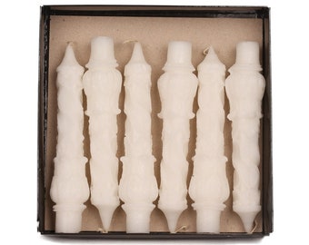 White Spiral Pillar Candle: Baroque Rocaille Decor