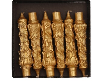 Gold Spiral Candles: Baroque Table Candle Decor