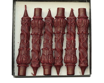 Claret Red Spiral Candle: Baroque Table Decor