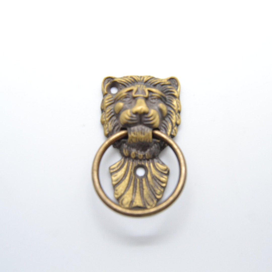 LIONHEAD DRAWER KNOBS Brass Door Handle Wardrobe Handle Etsy