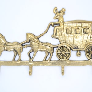 VINTAGE-Messing-Kleiderbügel, Wagenhaken, Messinghaken, Messingschlüsselhalter, Pferdekutschenaufhänger, an der Wand befestigtes Schlüsselregal, Eingangshalle, Vintage-Hausgeschenk