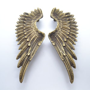 ANGEL WING HANDLE , Pair Brass Door Handle, Wardrobe Handle, Brass Door Handle Pair, Handles for Doors, Main Door Handles