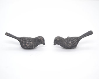 Brass Bird Door Handles: Vintage-Style Wardrobe Pulls (Pair)