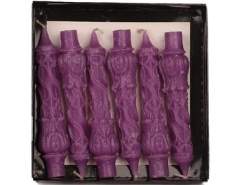 Purple Spiral Candle: Baroque Table Decor, Unscented