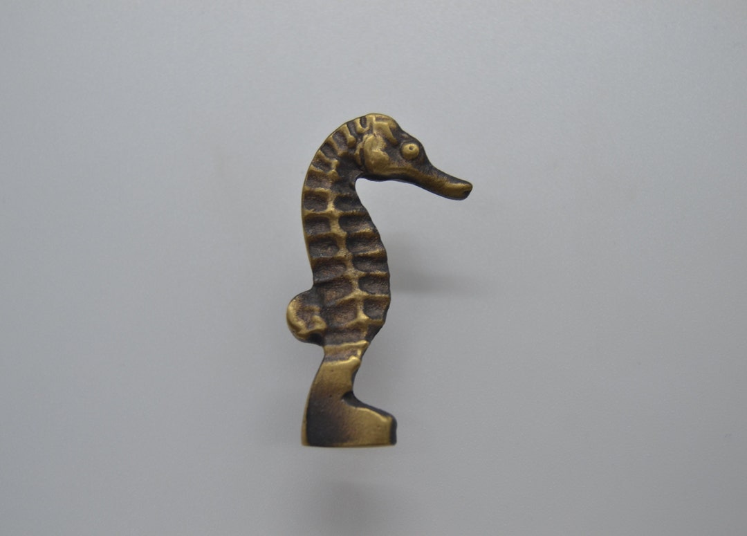 SEAHORSE DRAWER KNOBS, Brass Door Handle, Wardrobe Handle, Brass Door