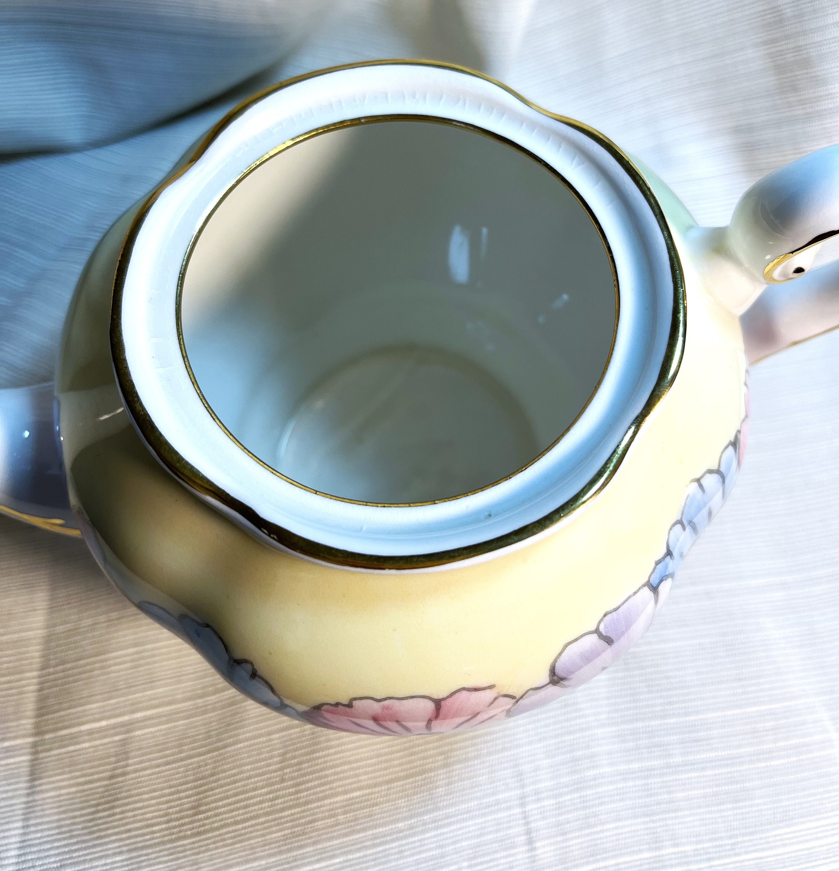 Tuscan Bone China Teapot Pastel Flowers Etsy