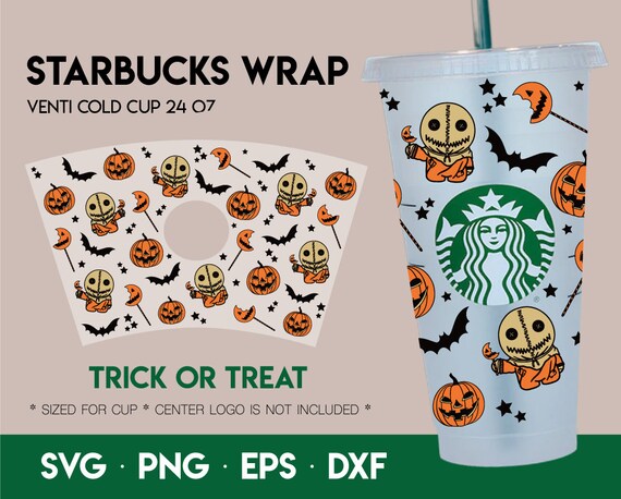 Files for Cricut png Pumpkin Halloween Starbucks Cold Cup SVG Full Wrap for Starbucks Cold cup eps jpeg