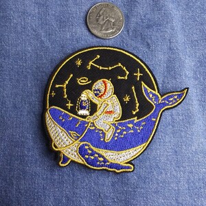 Astronaut Riding Whale Iron on Patch - Etsy