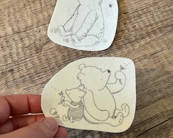 Pooh Bear and Friends Embroidery Water Soluble Stick and Stitch Patches (1 pack)