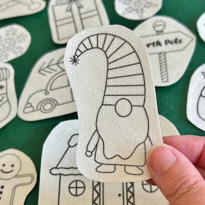 Christmas Embroidery Stick and Stitch Pattern patches