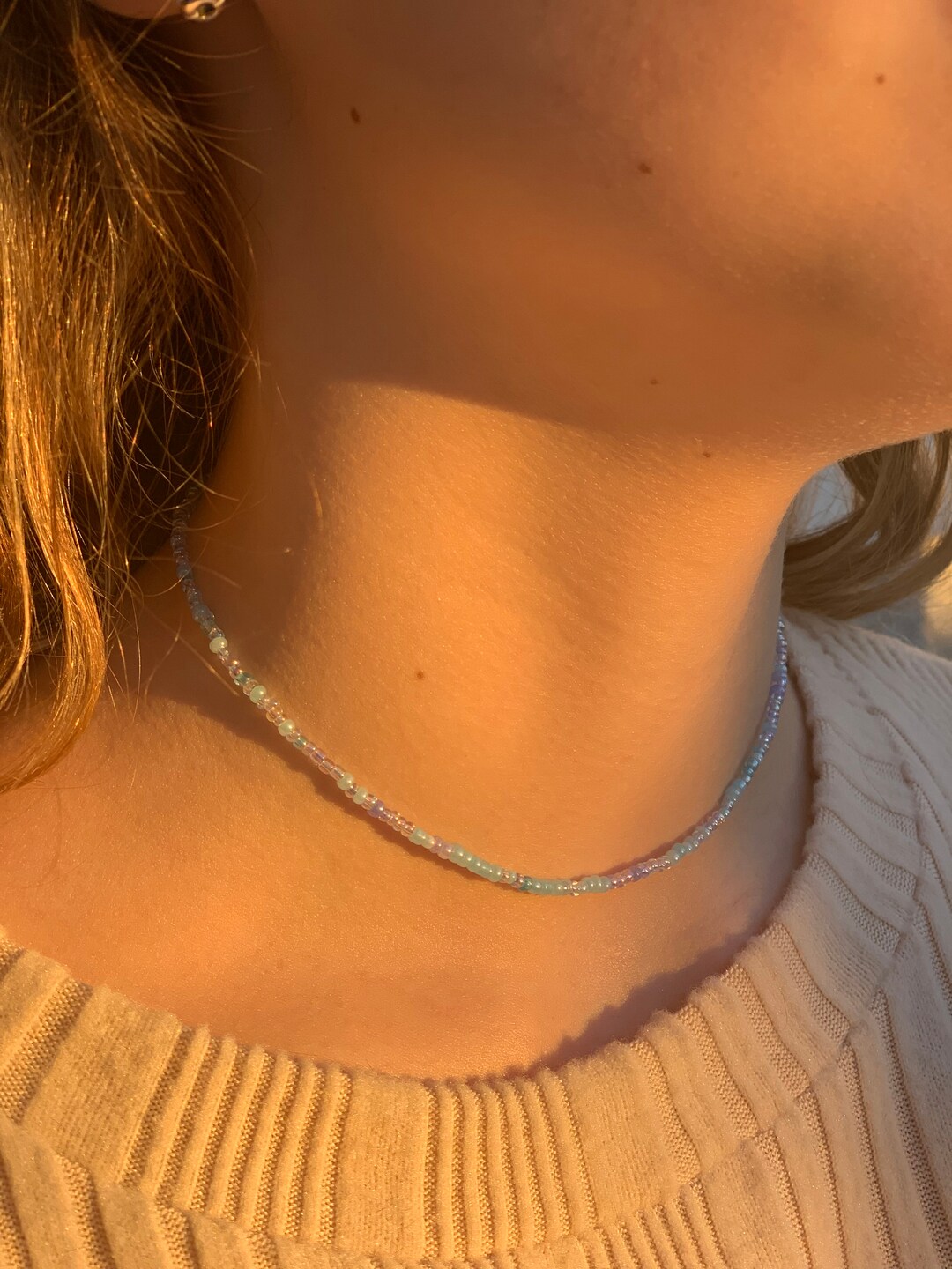 Blue Choker/necklace Etsy