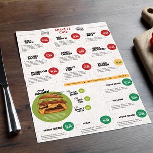 Minimalist Cafe Menu Board Template: Printable, Editable Canva Design
