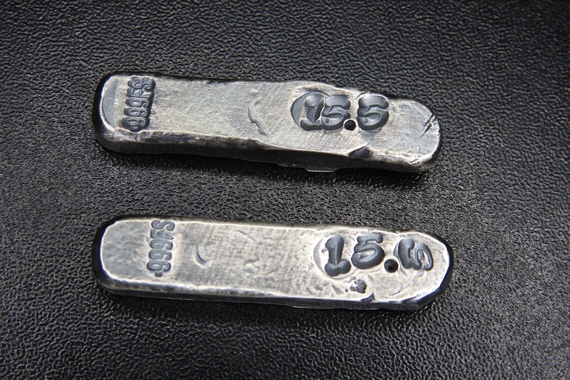 Two 1/2oz antique silver bars 31grams Etsy