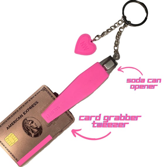 Extracteur de cartes de crédit pour ongles longs - Bracelet en silicone -  Avec pince pour cartes - Porte-cartes et extracteur de cartes - Pour filles  et : : Mode