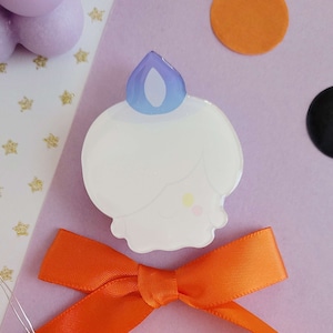 Spooky Candle Friend Acrylic Topper for phone - Phone Accessory, Tablet accessory, Gamer gift, Cute ghost, Ghost type,  Kawaii, Sweet candle