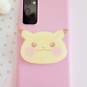 Pastell gelb Maus Begleiter Acryl Topper für Telefon, Telefonzubehör, Kawaii Pastell, niedlicher elektrischer Typ, Gamer Geschenk, Kawaii Zubehör