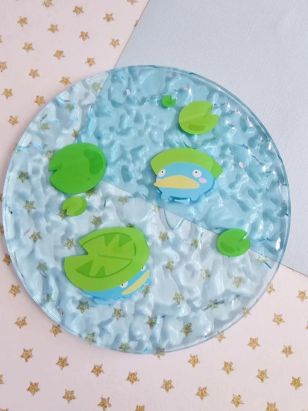 Pond Friend Acrylic Coaster - Game Coaster, Pond, Lily Pad, Water ...