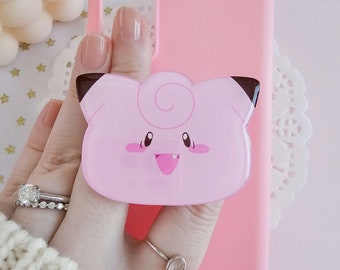 Pink moon friend acrylic topper for phone, Phone accessories, Kawaii pastel, Gamer gift, Kawaii accessories
