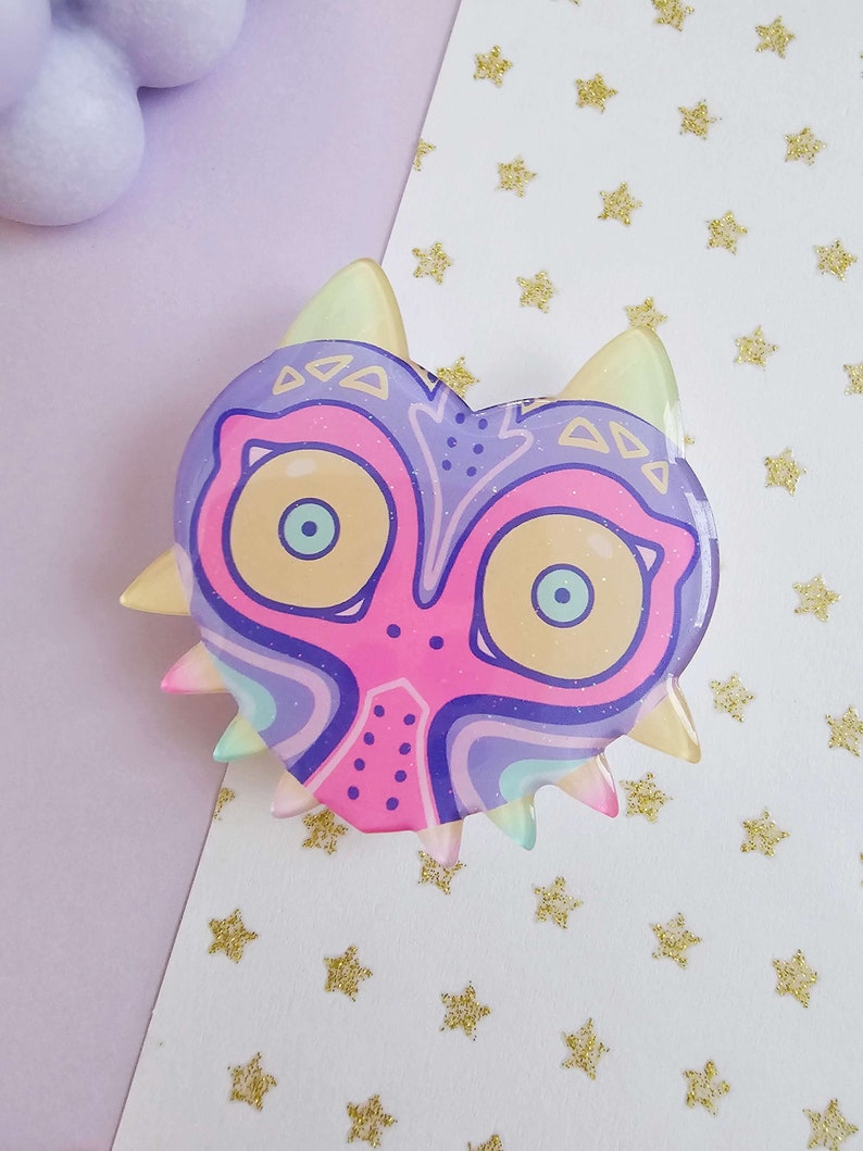 Haunted Mask Acrylic Topper Phone accessories, Gaming gift, Gamer accessories, Pastel Kawaii, Pastel Gamer image 3