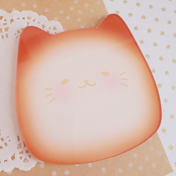 Breakfast Cat Toast Oversized Acrylic Coaster - Kawaii gift, Kawaii cat, Bread cat, Kawaii setup, Pastel, Coffee bar and tea bar