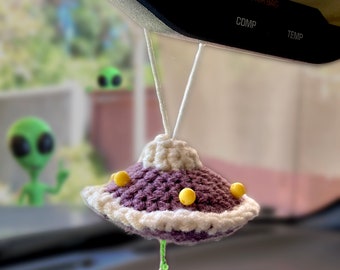 Crochet Alien Ufo Car Accessory | Crochet Accessory, UFO , Alien