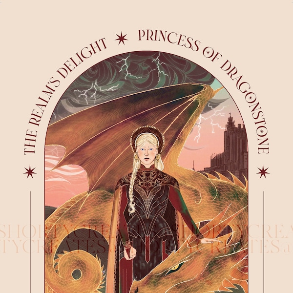 Princess Rhaenyra Targaryen of Dragonstone – A4 Print FANART