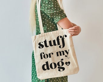 fourre-tout en toile pour chien | sac réutilisable, cadeaux pour les amoureux des chiens, cadeau pour parents d'animaux de compagnie, sac sur le thème des animaux de compagnie, sac pour mon chien, sac fourre-tout amusant