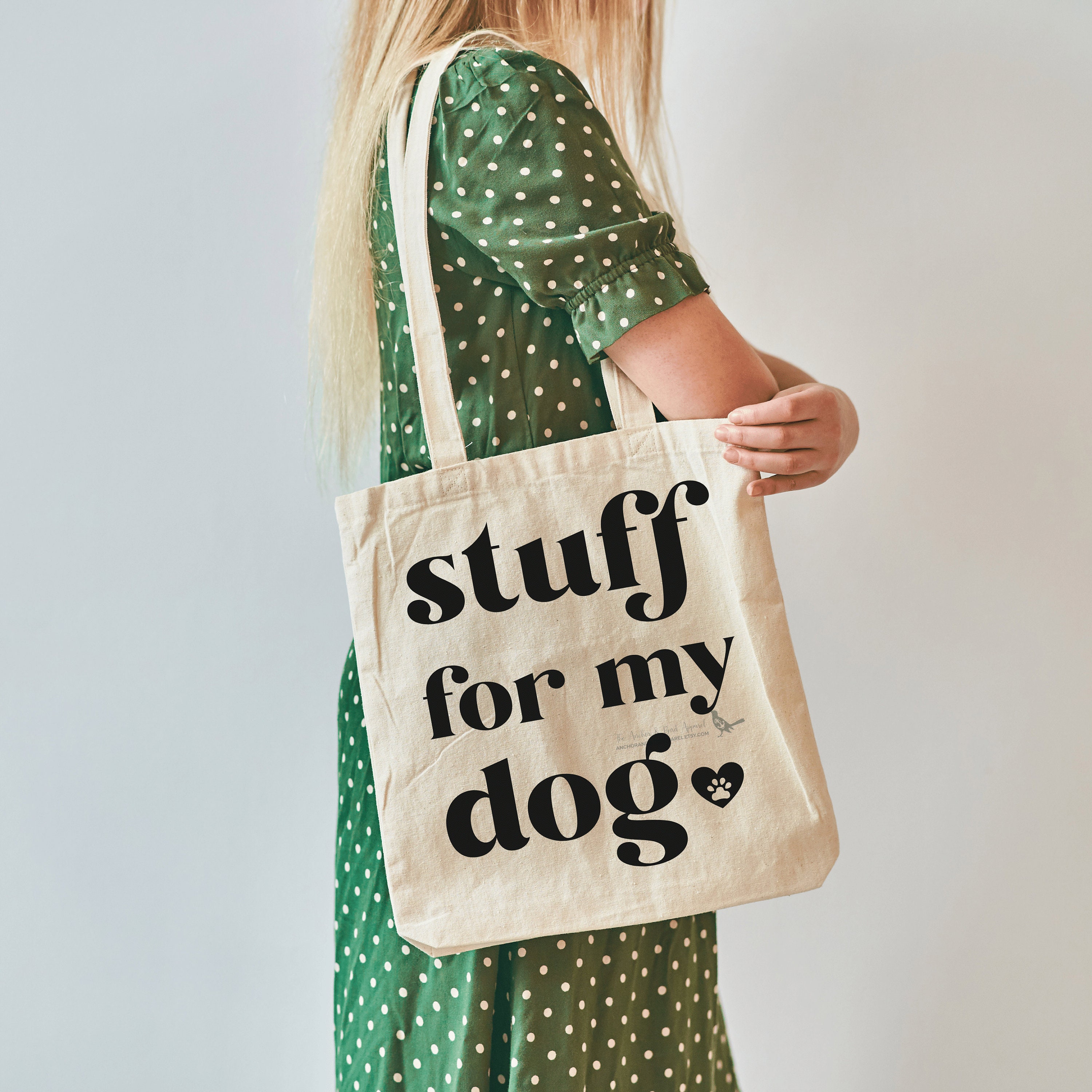 WAITPI Dog Lover Tote Bag - Canvas Reusable Shopping Bag, 15.8x15 Inches, Funny Pug Dachshund Print, For Beach, Travel, Groceries