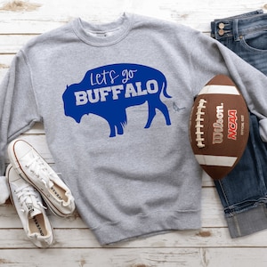Let&#39;s Go Buffalo, uniseks sweater | buffalo ronde hals, uniseks sweatshirt met biljetten, buffelvoetbalshirt, gameday-sweater, buffelshirt
