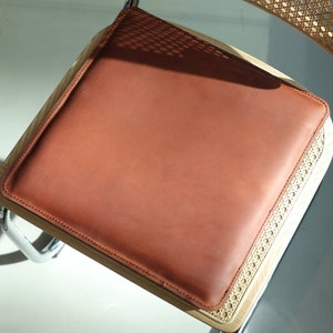 Leather seat cushion, seat cushions for dining chairs, chair pads, leather chair pad, kitchen chair cushions, image 2