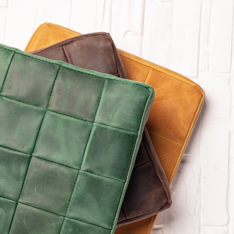 Large Floor Pillow Small Floor Cushion Leather Floor Pillow Etsy