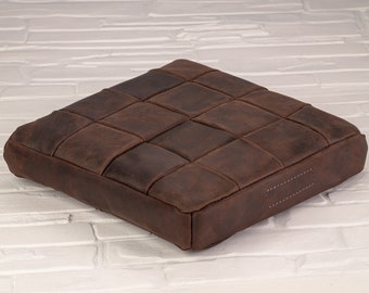 Leather seat cushion (size 16,5"*14 with 2 inches height) - color Brown