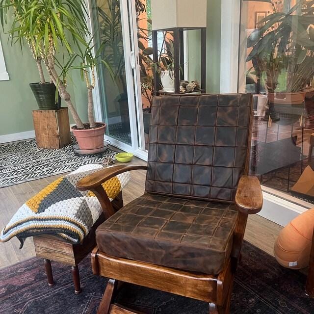 Leather chair cushion, custom chair cushions, seat cushion for arm chair custom size, floor cushion seating, replacement cushion for bench