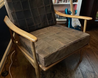 Leather bench pad, chair seat pad, square cushion pad, custom cushion for chair, garden cushions, patio chairs cushion, ols chair cushion